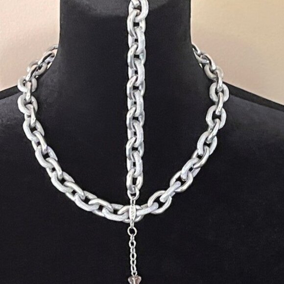 Sabika Silver Chain Link Bracelet & Necklace - Picture 1 of 4